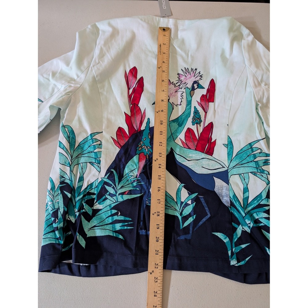 Chico's Floral Asian Watercolor Jacket Lightweight Open Tunic Cotton NWT 1 - Picture 16 of 16